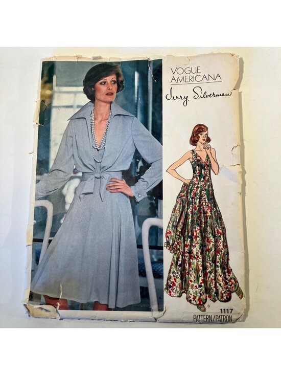 Vogue Other - 1970s Vogue 1117 Sz 8 Jerry Silverman Evening Dress Jacket Designer Pattern FF